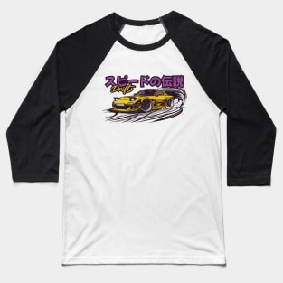 Yellow RX7 Drift JDM Baseball T-Shirt